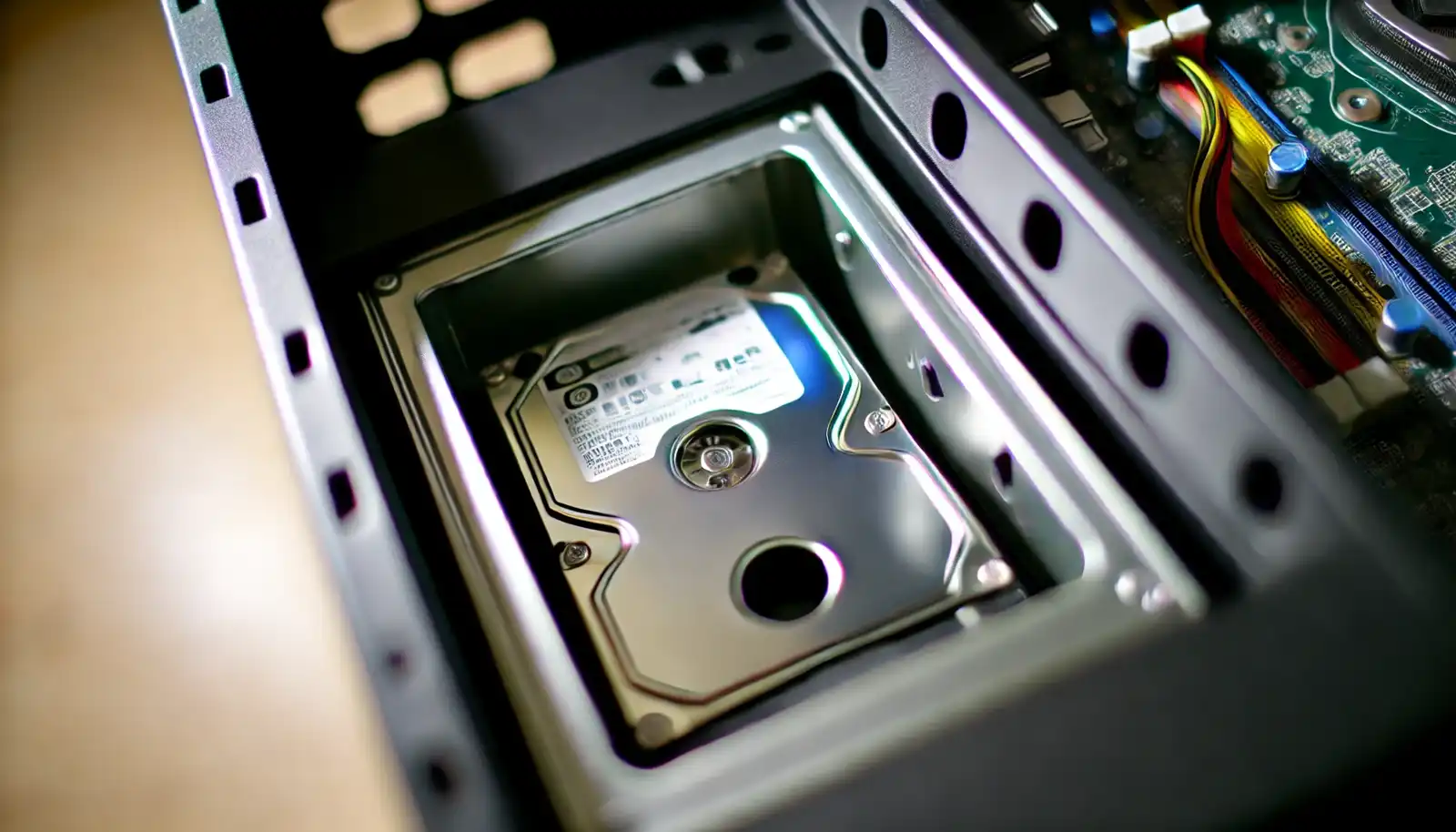 Close Up View of a 5,5 Inch Drive Bay