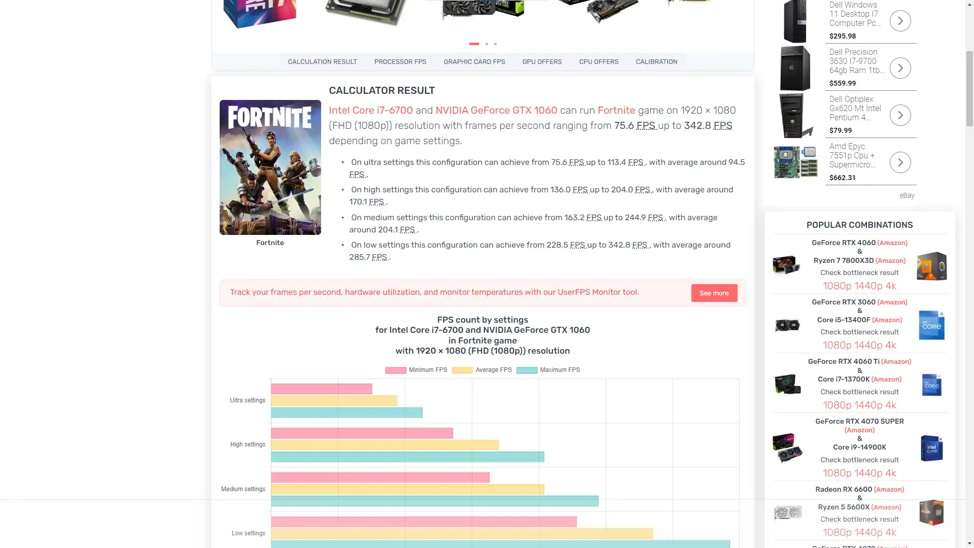 FPS Calculator Results